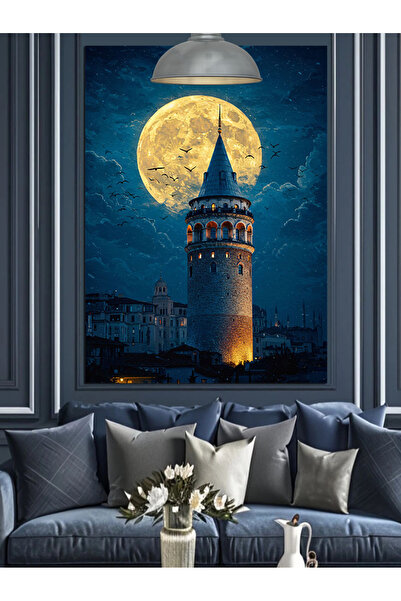 KanvasSepeti Istanbul Galata Pictură în ulei de înaltă calitate d texturat Ca...