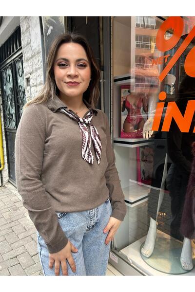 JM FASHION Scarf Knitwear Sweater Knitwear Blouse