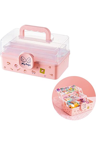 DAYONG صندوق تخزين بلاستيكي شفاف، منظم ثلاثي الطبقات لإكسسوارات الشعر والمكيا...