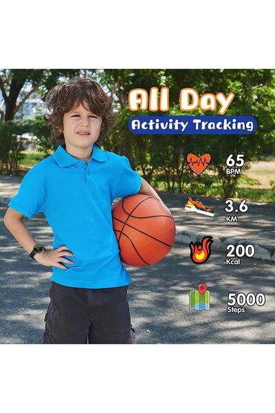 ZONEY Kids Smart Watch, IP68 Waterproof Activity Tracker with 19 Sport Modes (Black)