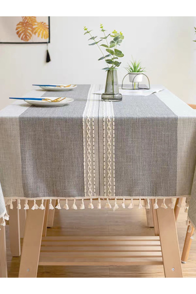 bity thok Gray tablecloth with a sophisticated touch (140×180)