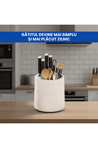 OferteTop 360° Rotating Holder For Cutlery, Knives And Kitchen Utensils