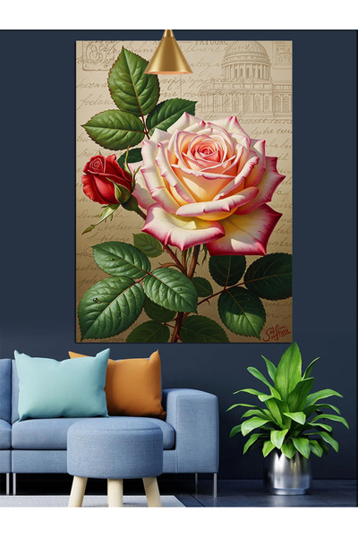 KanvasSepeti Roșu roz Pictură în ulei de înaltă calitate texturat Canvas Canv...