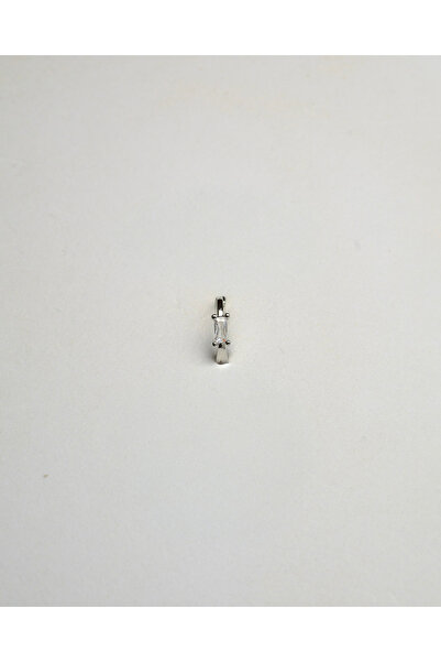 Piercing by Sever ŞEFFAF BAGET TAŞLI 8 mm HALKA ÇELİK PIERCING... GÜMÜŞ/SILVE...