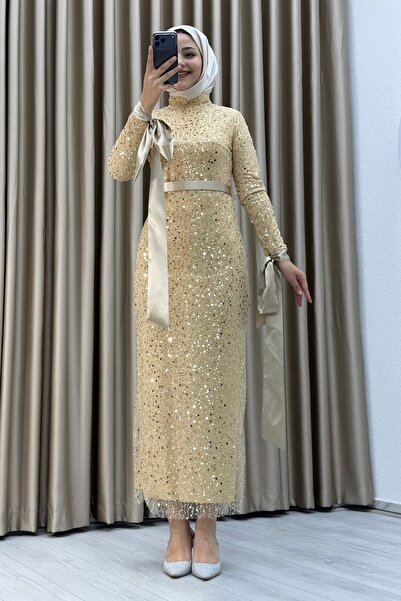 Matik Abiyem Mother and Daughter Beaded Sequin Midi Dress