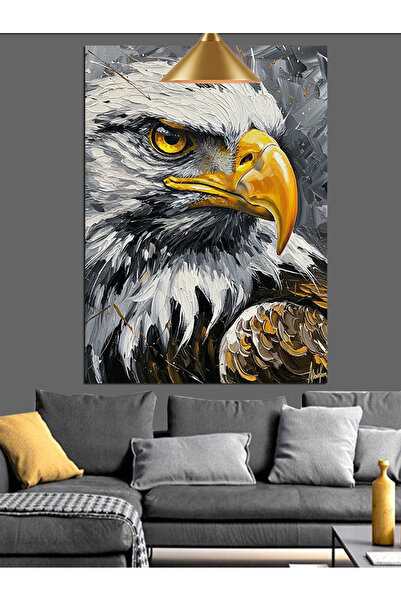 KanvasSepeti Portret cu vultur Pictură în ulei de înaltă calitate texturat Pâ...