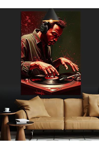 KanvasSepeti Disc de vinil cu mixuri DJ Pictură în ulei de înaltă calitate te...