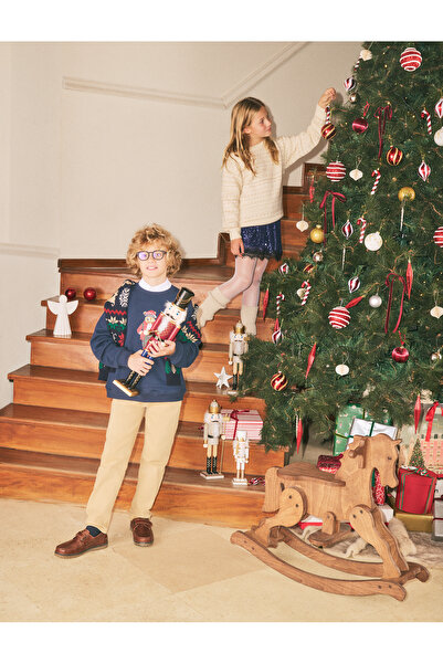 Koton Lace Detailed Sequined Mini Christmas Skirt