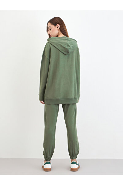 Styli Olive Oversized Longline Hoodie and Joggers Co-Ords