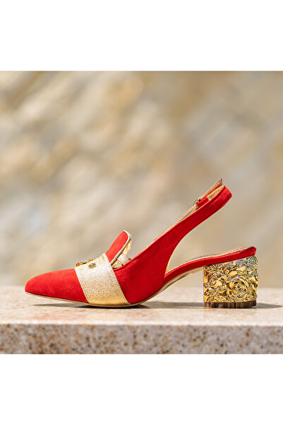 OEM Women's Shoes with Thick Heels Estelle Red - 36