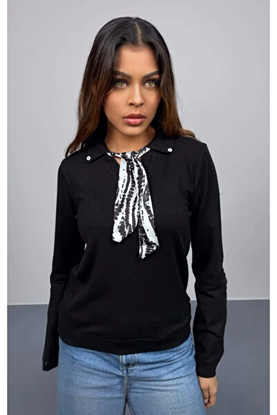 JM Polo collar scarf accessory knitwear sweater