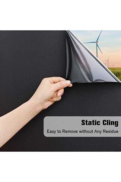 JZS Blackout Frosted Window Film Privacy Static Cling