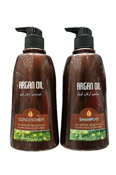 Argan Oil شامبو350مل و بلسم 350مل خالي من سولفات الصوديوم والمواد الحافظة والجيلاتين