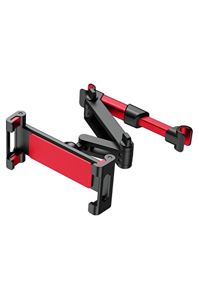 JZS Car Headrest Backseat Mount, 360掳 Rotating Tablet Phone Holder Red