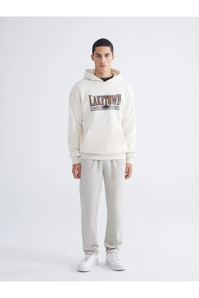 LC Waikiki με τύπωμα Ανδρικό χοντρό φούτερ με κουκούλα