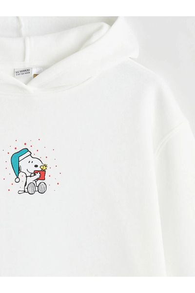 LC Waikiki Hooded Snoopy Printed Girls' Thick Sweatshirt