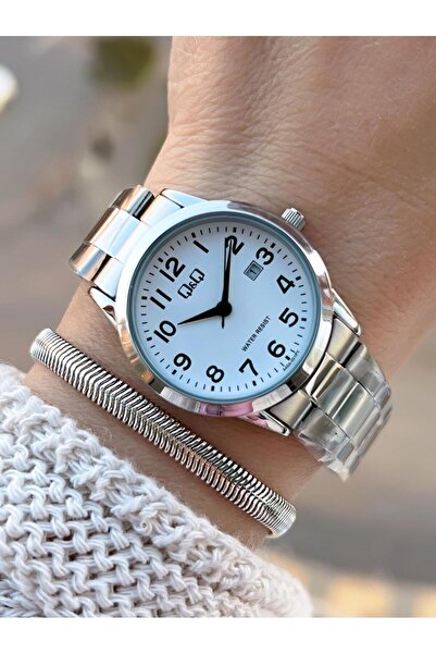 Q&Q Steel Cord 2 Years Warranty 3 Atm Water Resistant Wristwatch+Bracelet Gift Qq.1004.A2