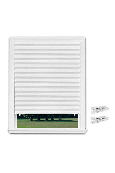 JZS Window Blackout Shades Pleated Paper White