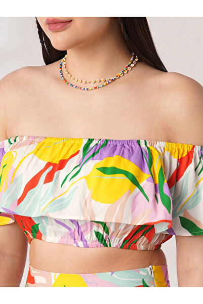 Globus By Styli Floral Print Crop Top and Maxi Skirt Co-ords