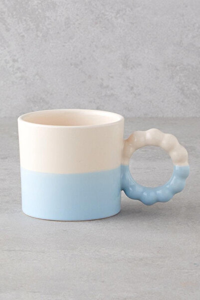 MODERN TASARI Flowly Ceramic Mug with Ring Handle - 260 ml Pink