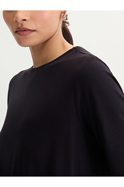 Femmella By Styli Black Asymmetrical Knit Top And Pants Co-Ords