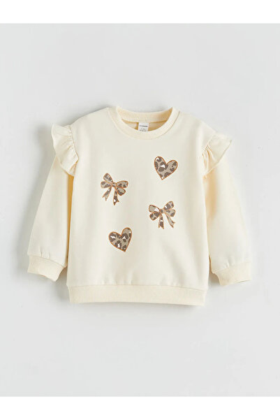 LC Waikiki Baby Girl Sweatshirt with Bow Detail