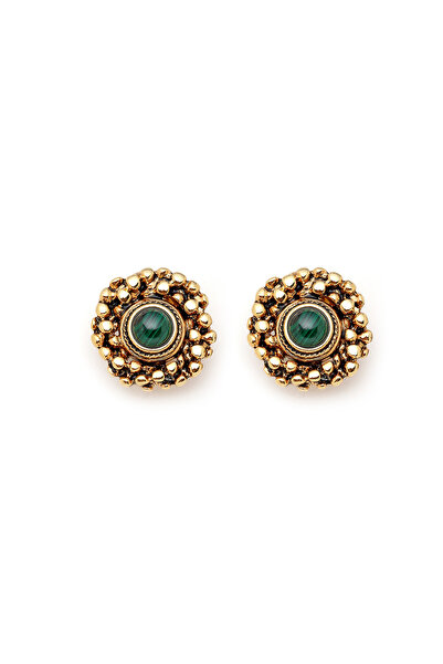 Mon Reve Moss Light Malahit Clip-On Earrings