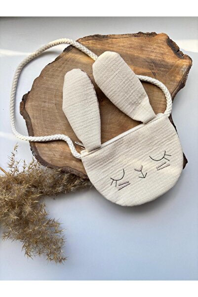 Miniminiksdesing 2-5 Years Old Rabbit Embroidered Side Strap Woven Children's Bag