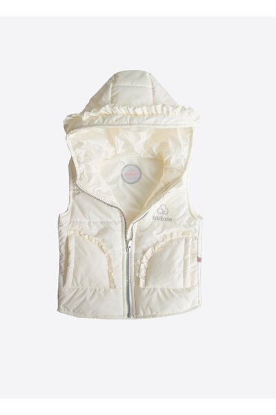 kitikate Velvet Vest White