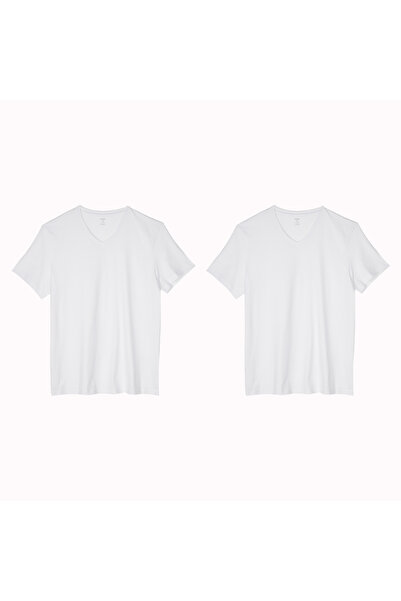 Eros Tricou pentru bărbați, mărime mare, cu decolteu în V, din bumbac natural...