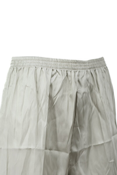 Oppland Men's Satin Fabric Shorts Solid Color Elastic Waistband No Pockets Relaxed Fit Lightweight Fabric