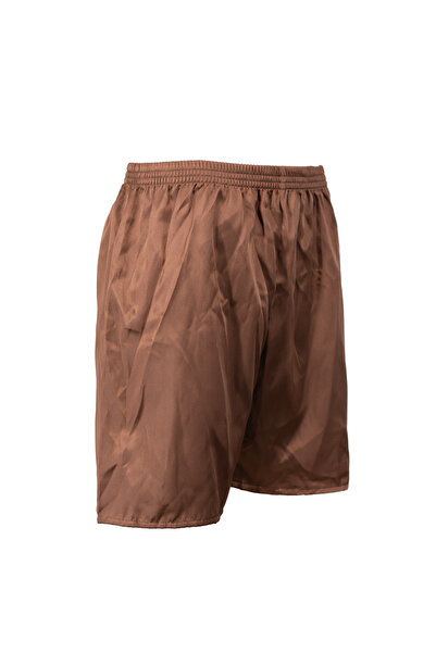 Oppland Men's Satin Fabric Shorts Solid Color Elastic Waistband No Pockets Relaxed Fit Lightweight Fabric