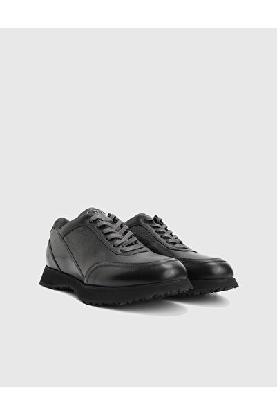 İLVİ Ancis Genuine Leather Black Men's Sports Shoes