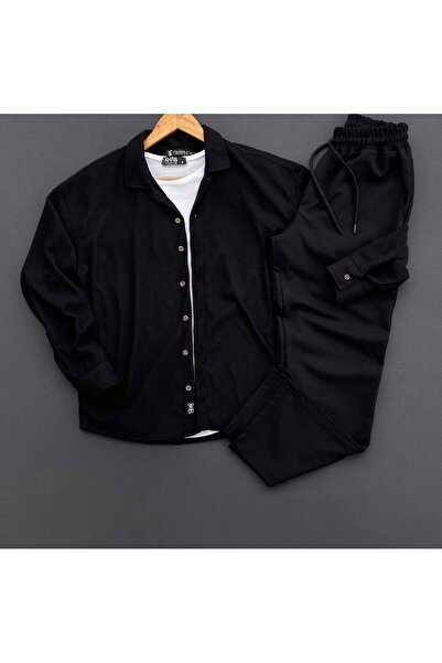 brozzi men Corded Fabric Ottoman Shirt-Bottom Set