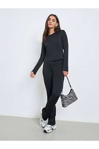 Styli Black Fitted T-Shirt and Leggings Co-ords