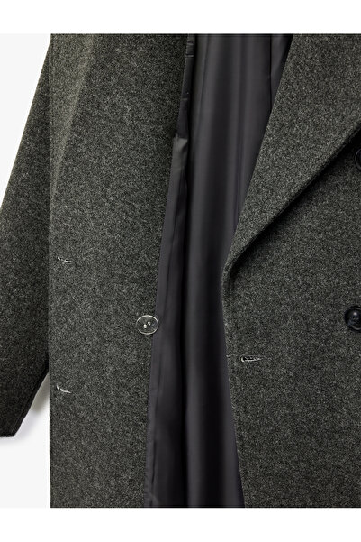 Koton Trench Coat Long Sleeve Pocketed Double-Breasted Belted