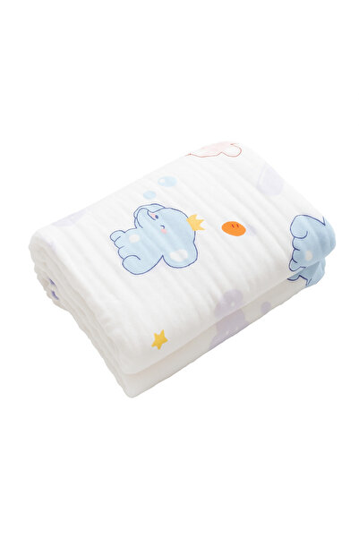 REDQUIT Prosop de muselină/bumbac ®, alb, elefanți, 70×90 cm – pentru bebeluș...