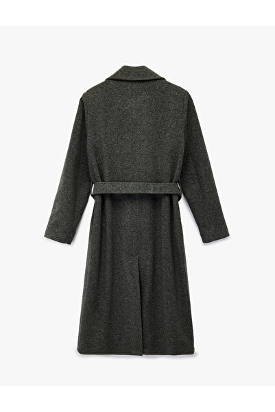 Koton Trench Coat Long Sleeve Pocketed Double-Breasted Belted