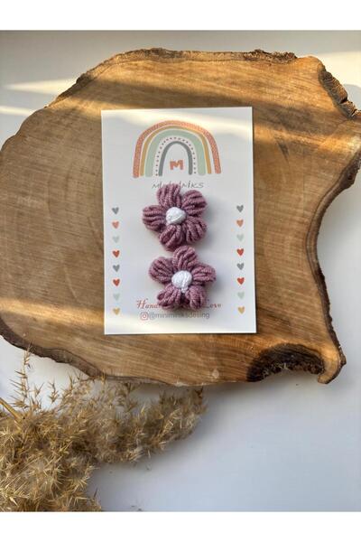Miniminiksdesing Children's Baby Buckle with Knitted Flower Accessories