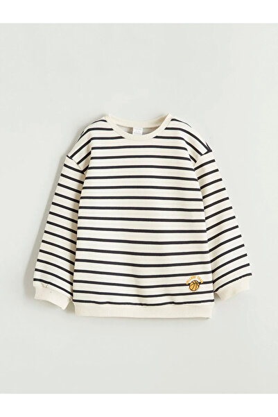 LC Waikiki Crew Neck Striped Baby Boy Sweatshirt
