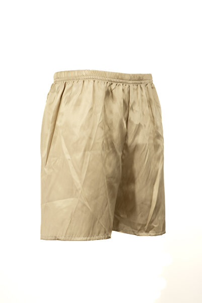 Oppland Men's Satin Fabric Shorts Solid Color Elastic Waistband No Pockets Relaxed Fit Lightweight Fabric