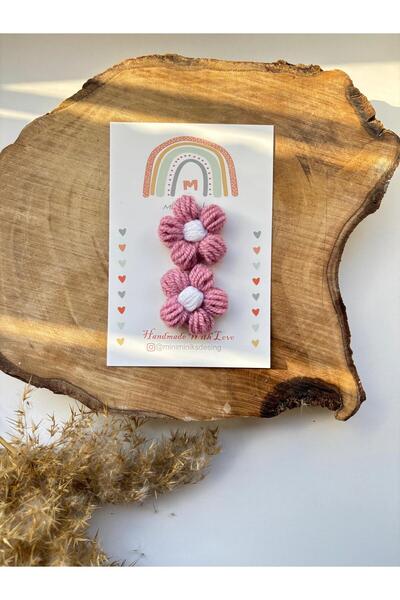 Miniminiksdesing Children's Baby Buckle with Knitted Flower Accessories