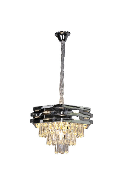 HAMER Najaf Shimmer Pendant Crystal Chandelier Silver 40cm E14