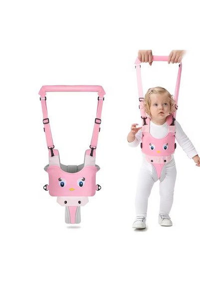 Sybil's Baby Walker Harness, Adjustable Walking Assist Belt, Polyester Child Walking Trainer Tool - Pink