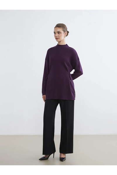 LC Waikiki Stand Collar Oversize Women's Knitwear Tunic