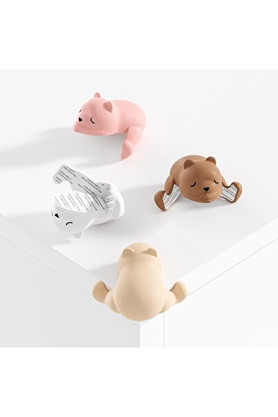 Generic 4-Piece Cute Bear Design Soft Silicone Corner Protectors for Child Safety
