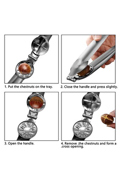 JZS Nutcracker, 304 Stainless Steel Chestnut Clip Pistachio Walnut Opener Plier