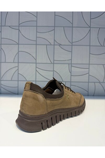 Anıl Ayakkabı B1 4320 Women's Sand Nubuck Genuine Leather Rubber Laces Non-Slip Sole Daily Sports Comfortable Shoes