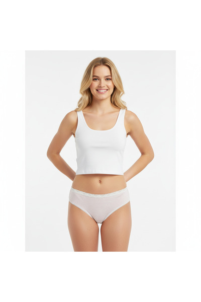 BONBON Women's Cotton Lace Waist Slip Panties Bb2096
