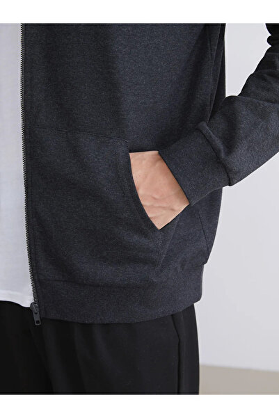 LC Waikiki Hooded Long Sleeve Men's Zippered Sweatshirt